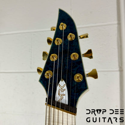 MRK Custom Shop Apodis Multiscale 7-String Electric Guitar w/ Case - Blue w/ Gold Leaf