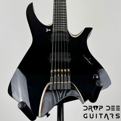 Infinia Neptune Headless Electric Guitar w/ Bag - Solid Lunar Black