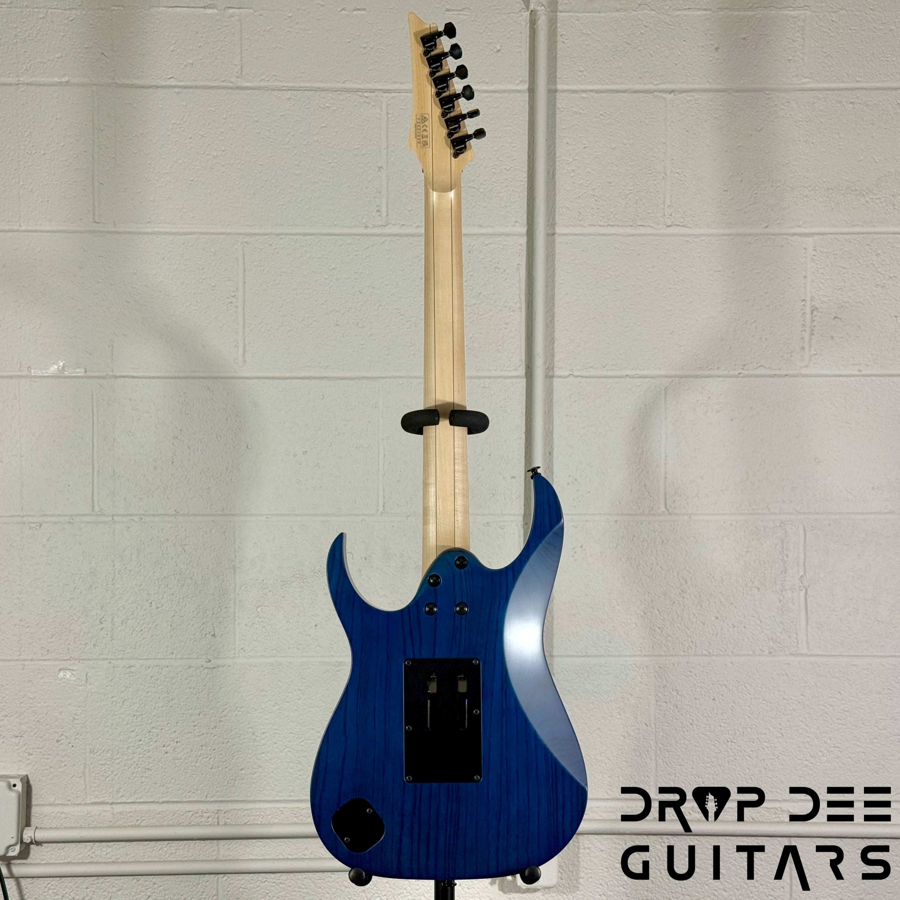 Ibanez Prestige RG653DX Electric Guitar w/ Case - Transparent Deep Blue Flat