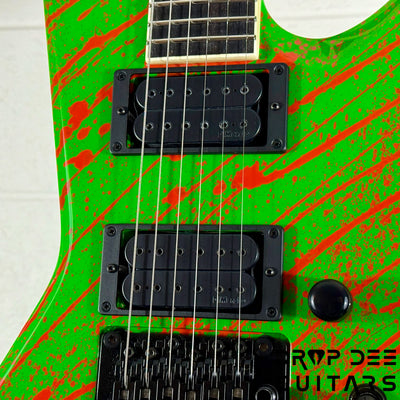 Jackson USA Custom Shop Special Edition Warrior Electric Guitar w/ Case - Slime Time Splatter