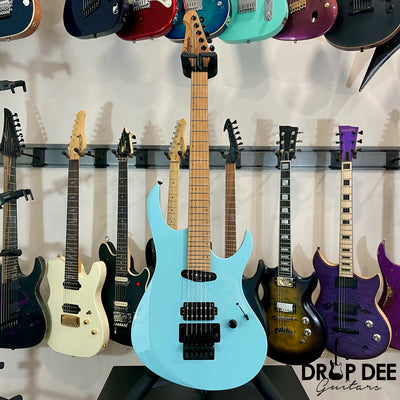 Balaguer Select Series Diablo Retro 27 FR Electric Guitar w/ Bag - Gloss Solid Cerulean Blue