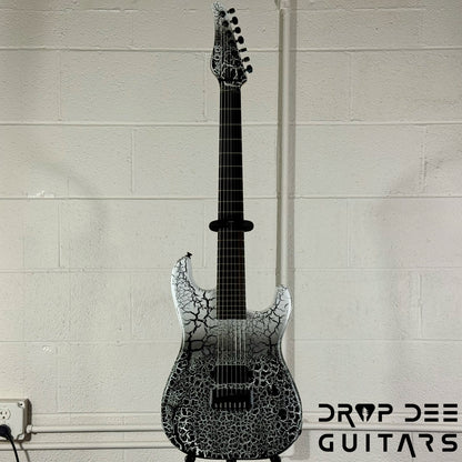 Schecter USA Custom Shop John Browne Signature Zenith 7 Baritone 7-String Electric Guitar w/ Case - Fracture White