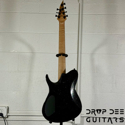 Balaguer USA Series Seraph Modern 7 Baritone 7-String Electric Guitar w/ Case (924) - Gloss Metallic Black