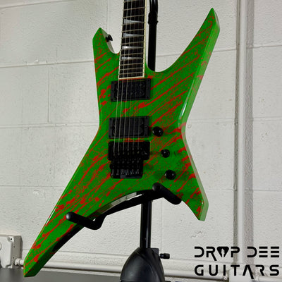 Jackson USA Custom Shop Special Edition Warrior Electric Guitar w/ Case - Slime Time Splatter