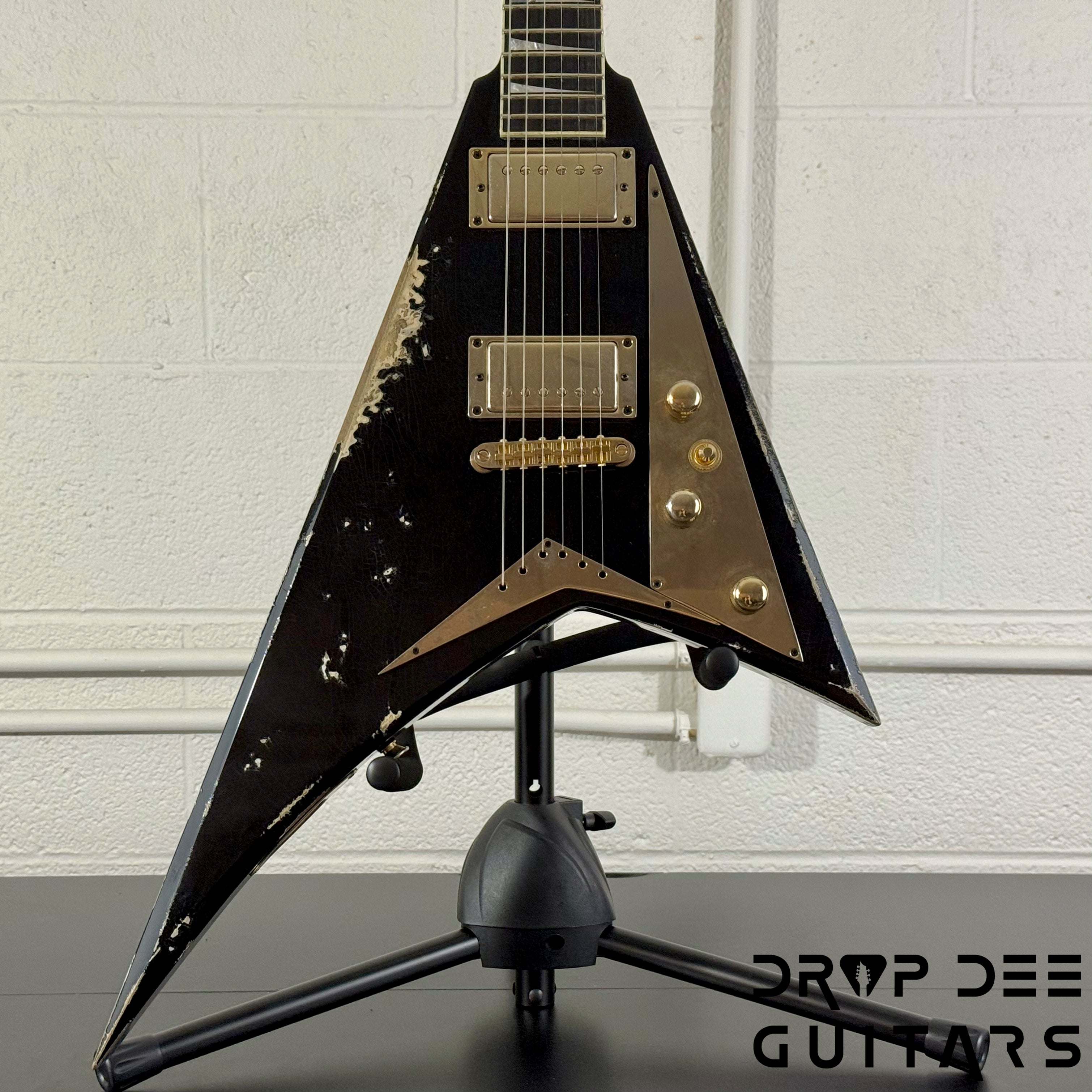 Jackson USA Custom Shop Special Edition Rhoads Electric Guitar w/ Case - Black Nitro Relic (Tour Heavy Relic)
