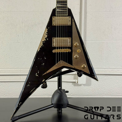 Jackson USA Custom Shop Special Edition Rhoads Electric Guitar w/ Case - Black Nitro Relic (Tour Heavy Relic)
