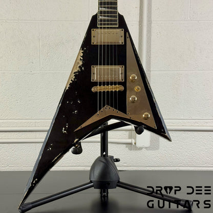 Jackson USA Custom Shop Special Edition Rhoads Electric Guitar w/ Case - Black Nitro Relic (Tour Heavy Relic)