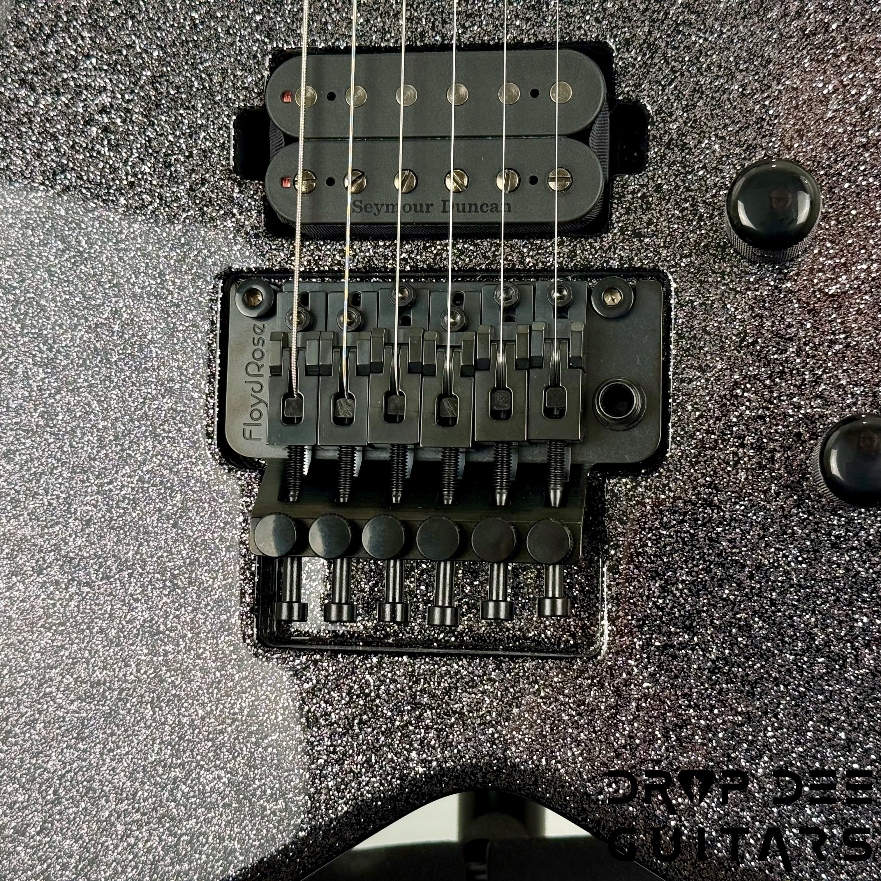 ESP USA V-II FR Electric Guitar w/ Case - Black Sparkle