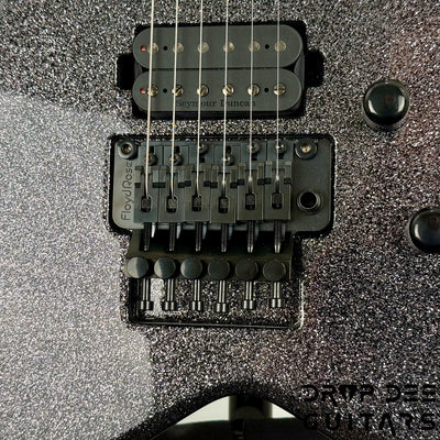 ESP USA V-II FR Electric Guitar w/ Case - Black Sparkle