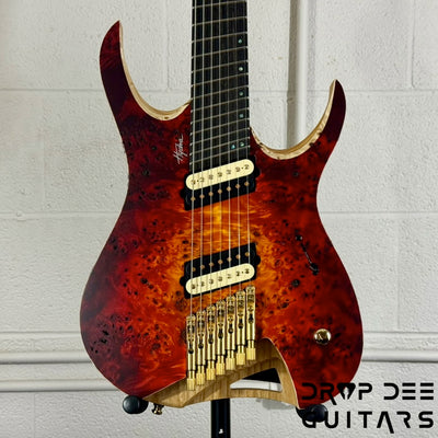 Mayones Hydra Elite 7 VF Multiscale Headless 7-String Electric Guitar w/ Case - Lava Burst Raw