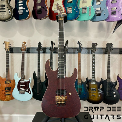 ESP USA M-I DX FR Electric Guitar w/ Case (4052) - Red Rose Marble
