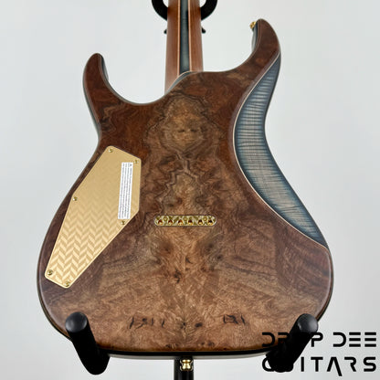 ESP Exhibition Limited M-II CTM NT Electric Guitar w/ Case - Natural w/ Dark Blue Burst