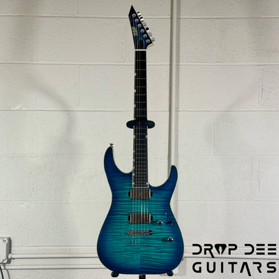 ESP USA M-II NTB NT Electric Guitar w/ Case - Aqua Marine Sunburst
