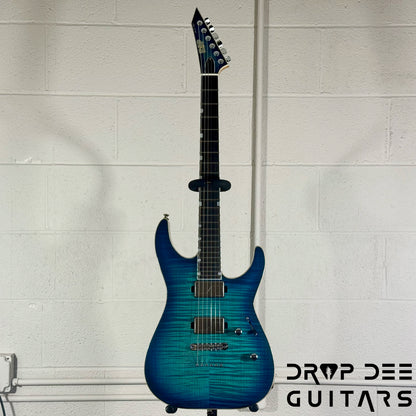 ESP USA M-II NTB NT Electric Guitar w/ Case - Aqua Marine Sunburst