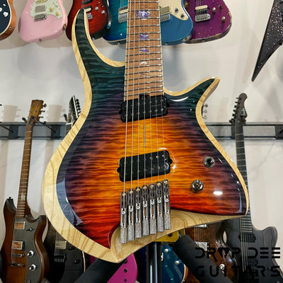 ViK Domineer H7ff "Blood Moon Surf" Multiscale Headless Electric Guitar w/ Case - Blood Moon Surf