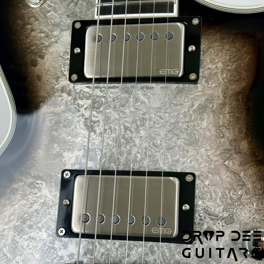 ESP Original Series Eclipse Custom Electric Guitar w/ Case - Silver Liquid Metal Burst