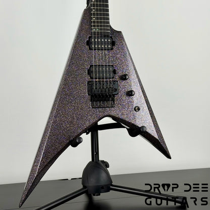 ESP USA V-II FR Electric Guitar w/ Case - Black Sparkle