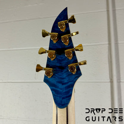 MRK Custom Shop Apodis Multiscale 7-String Electric Guitar w/ Case - Blue w/ Gold Leaf