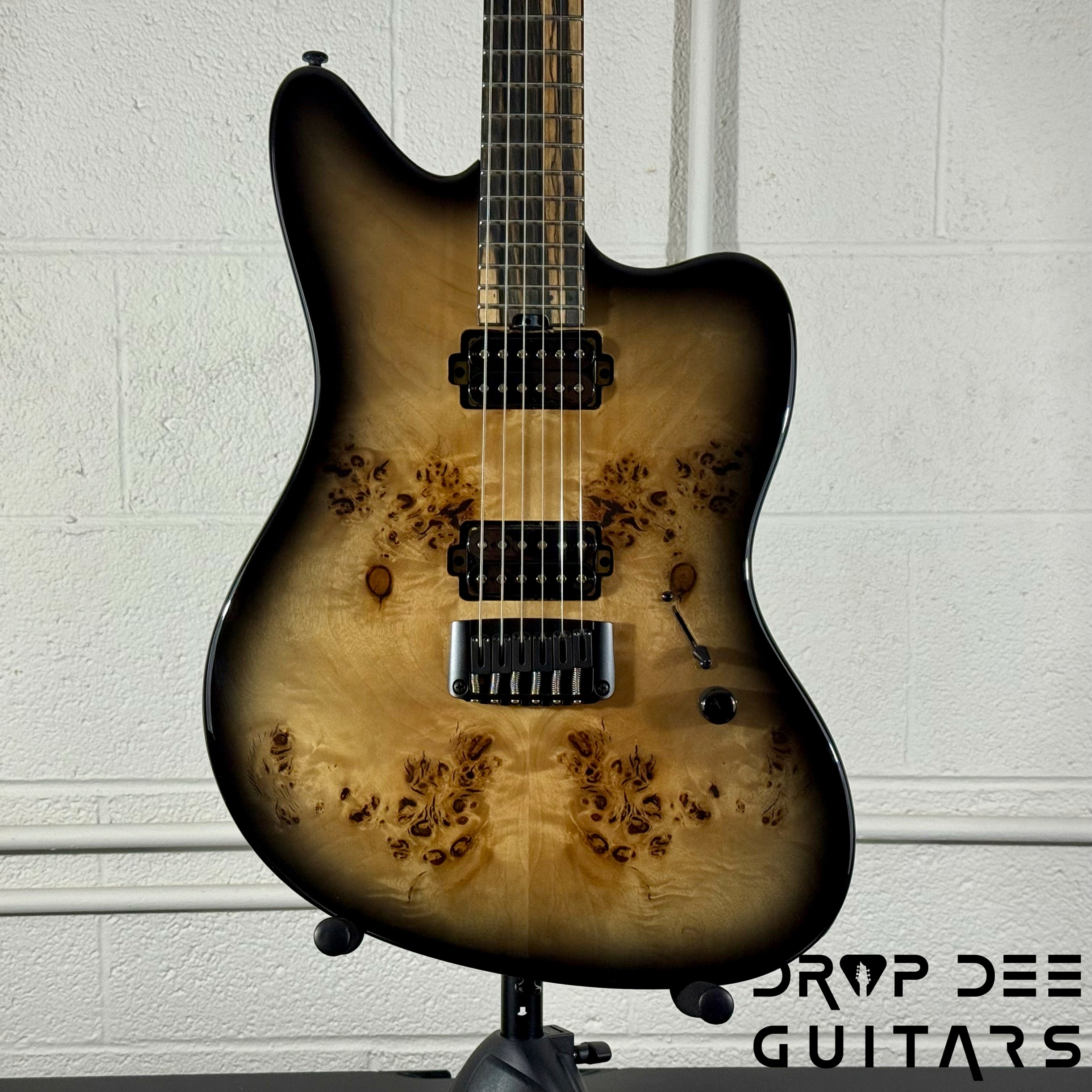 Balaguer DDG Exclusive Select Series Growler Baritone Electric Guitar w/ Bag - See-Thru Two-Tone Black Edge Burst