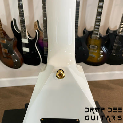 Jackson MJ Series Rhoads RR24MG Electric Guitar w/ Case - White with Black Pinstripes