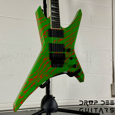Jackson USA Custom Shop Special Edition Warrior Electric Guitar w/ Case - Slime Time Splatter