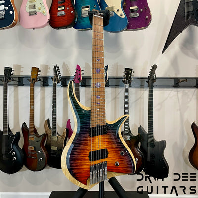 ViK Domineer H7ff "Blood Moon Surf" Multiscale Headless Electric Guitar w/ Case - Blood Moon Surf