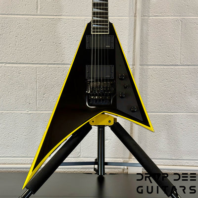 Jackson Custom Shop Randy Rhoads Electric Guitar w/ Case - Black w/ Yellow Pinstripes