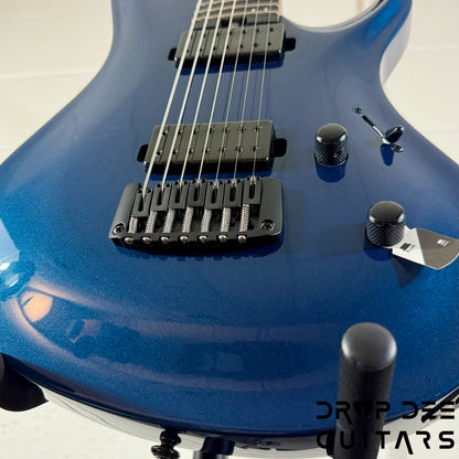 Balaguer Select Series Diablo Baritone 7 7-String Electric Guitar w/ Bag - Gloss Metallic Blueberry