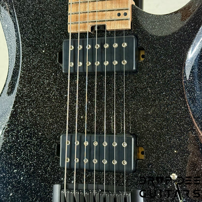 Balaguer USA Series Seraph Modern 7 Baritone 7-String Electric Guitar w/ Case (924) - Gloss Metallic Black