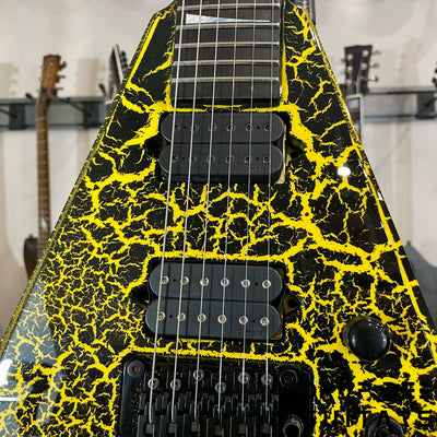 Jackson Custom Shop Randy Rhoads Electric Guitar w/ Case - Black w/ Yellow Crackle