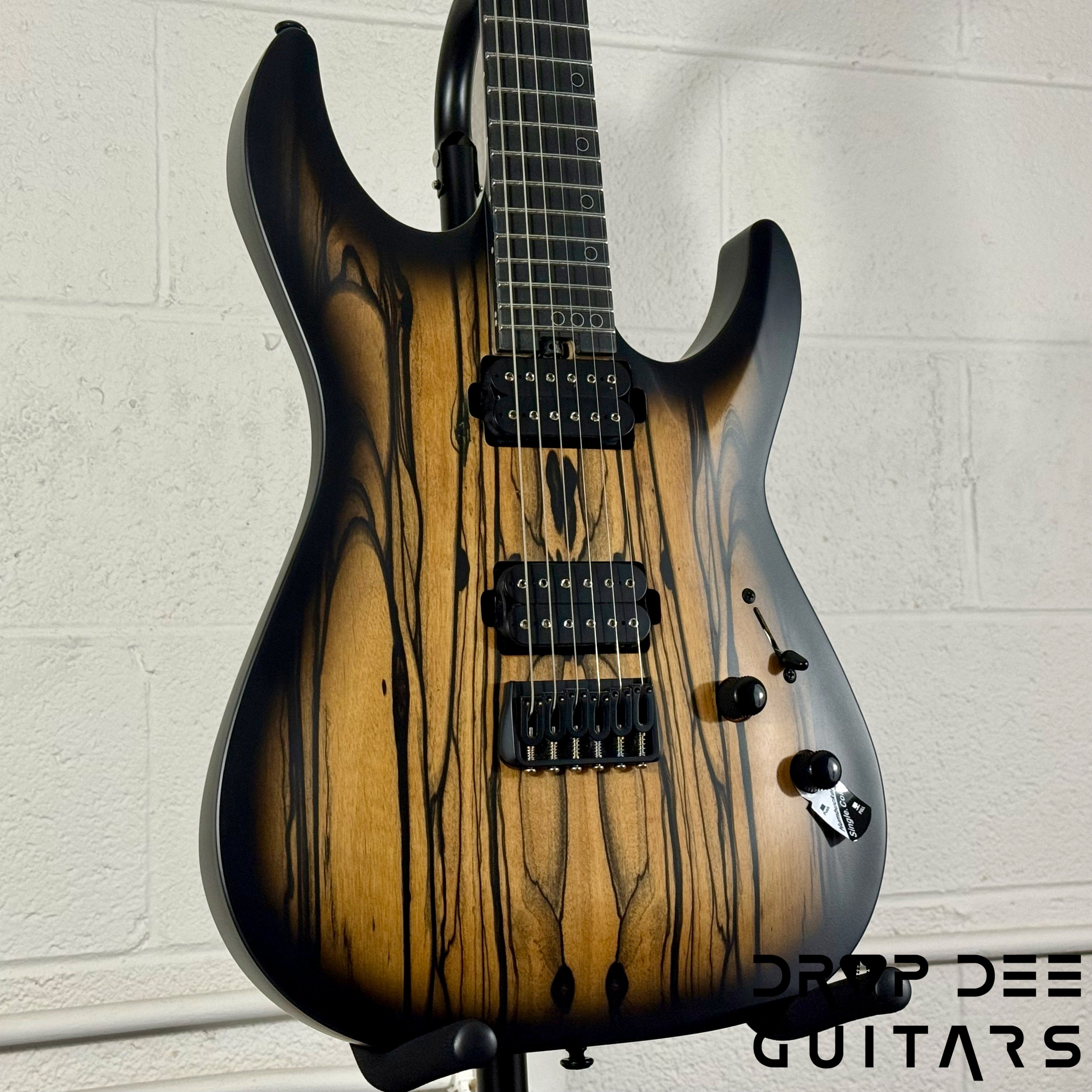 Schecter Diamond Series C-1 Pale Moon Electric Guitar - Natural Satin with Black Burst