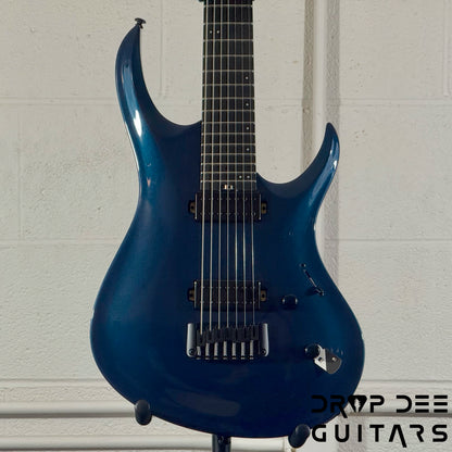Balaguer Select Series Diablo Baritone 7 7-String Electric Guitar w/ Bag - Gloss Metallic Blueberry