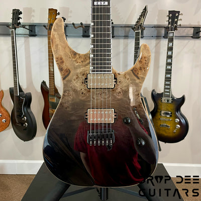 ESP E-II M-II HT Electric Guitar w/ Case - Black Natural Fade