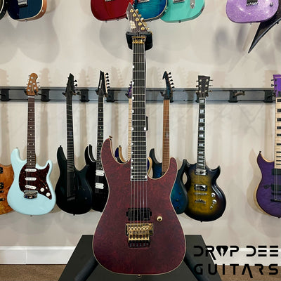 ESP USA M-I DX FR Electric Guitar w/ Case (4038) - Red Rose Marble