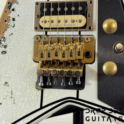 Jackson USA Custom Shop Special Edition Rhoads Electric Guitar w/ Case - Snow White w/ Black Vintage Pinstripes, Nitro-Tour Heavy Relic