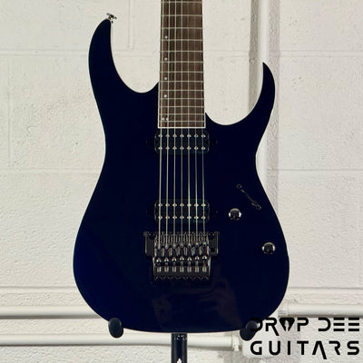 Ibanez Prestige RG2027XL Baritone 7-String Electric Guitar w/ Case - Dark Tide Blue