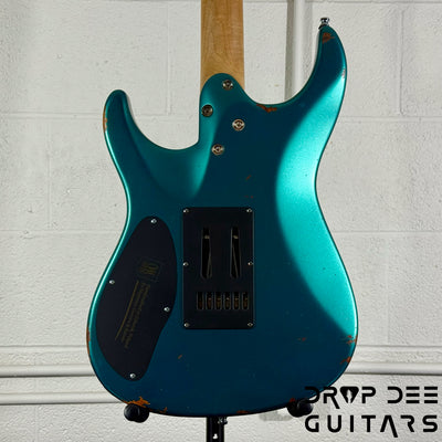 Mayones Aquila Aged V24 S 6 Electric Guitar w/ Case - Monolith Metallic Neon Green Nitro (Aged)