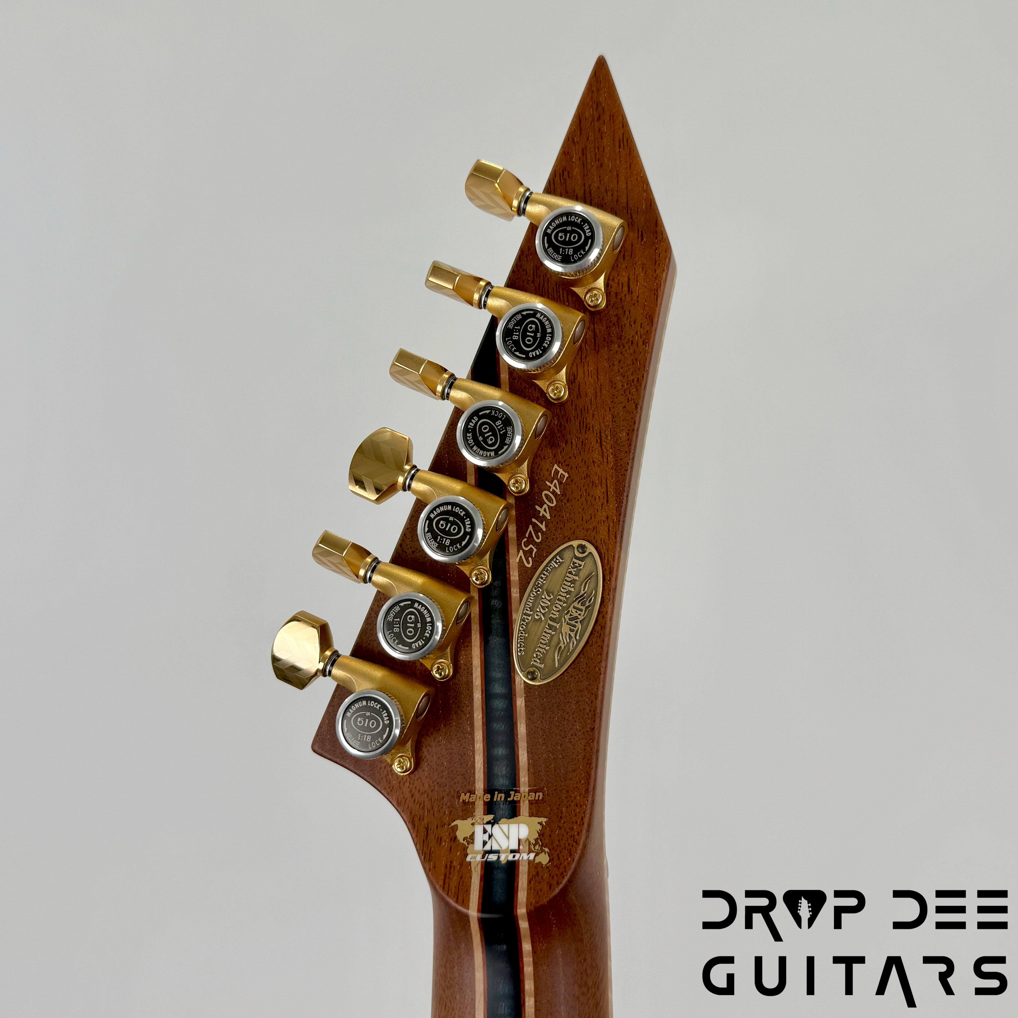 ESP Exhibition Limited M-II CTM NT Electric Guitar w/ Case - Natural w/ Dark Blue Burst