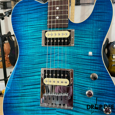 Schecter USA Custom Shop PT Custom Electric Guitar w/ Case - Trans Sky Blue