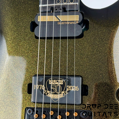 Schecter Diamond Series 50th Anniversary C-1 FR-S Electric Guitar - 50th Gold Burst