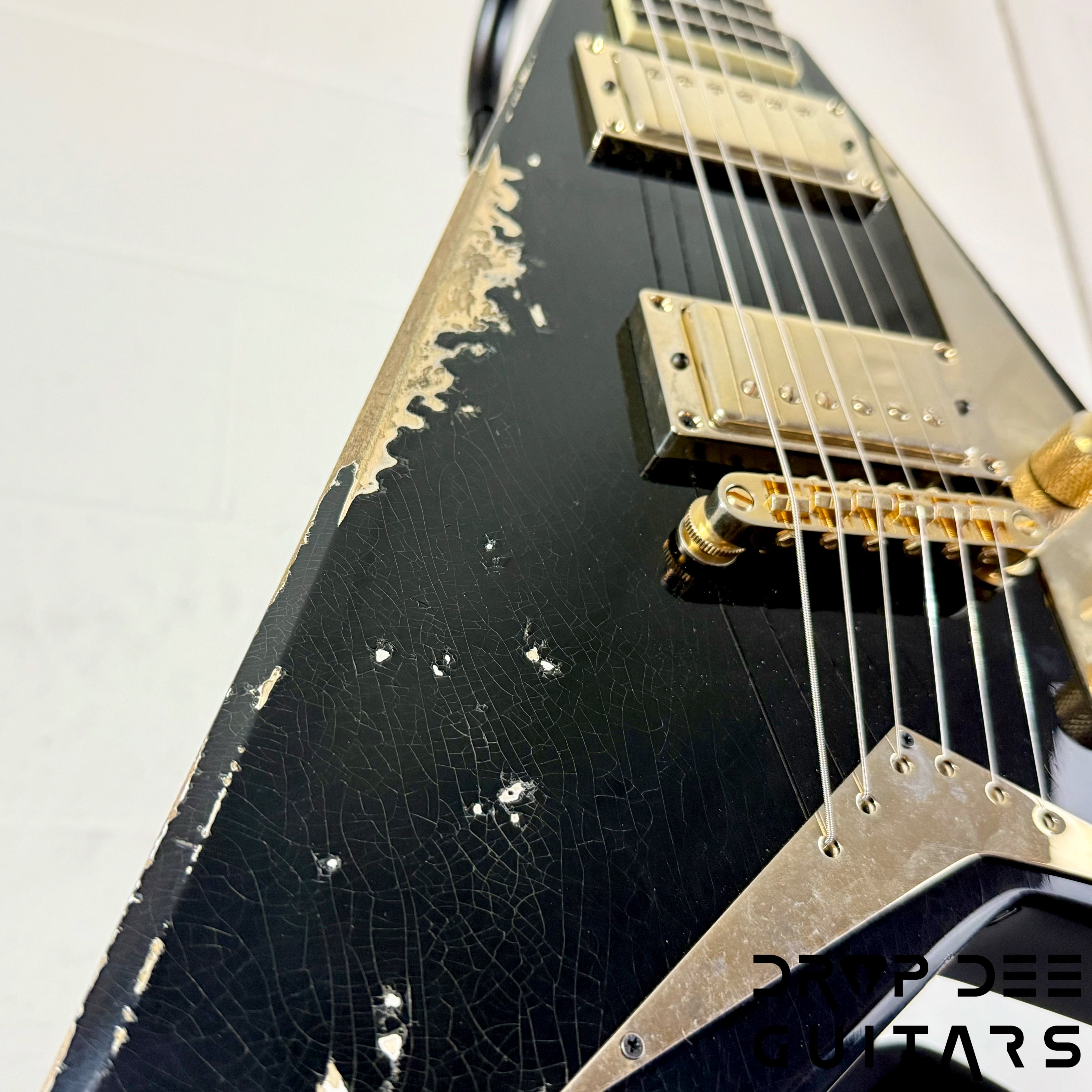 Jackson USA Custom Shop Special Edition Rhoads Electric Guitar w/ Case - Black Nitro Relic (Tour Heavy Relic)