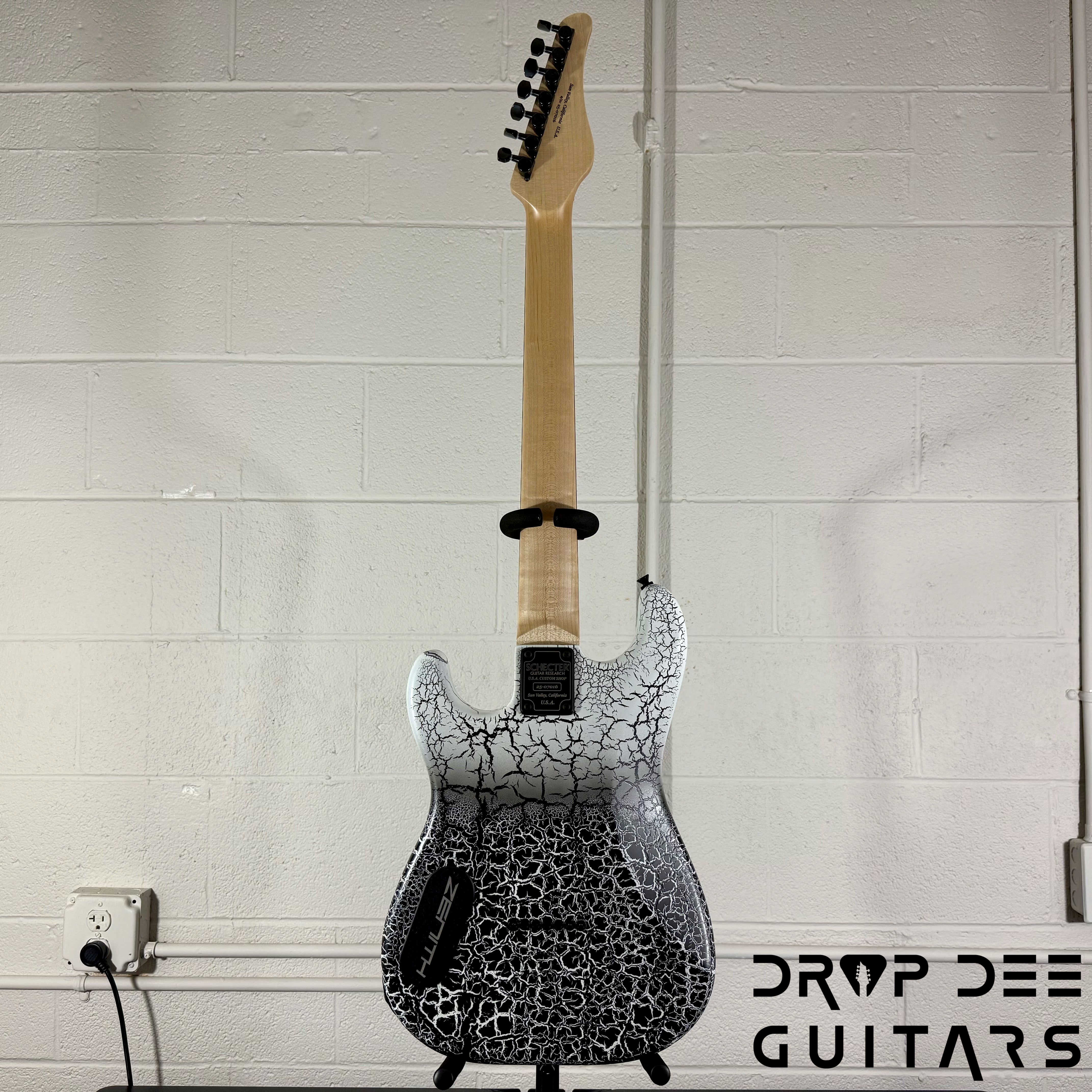 Schecter USA Custom Shop John Browne Signature Zenith 7 Baritone 7-String Electric Guitar w/ Case - Fracture White