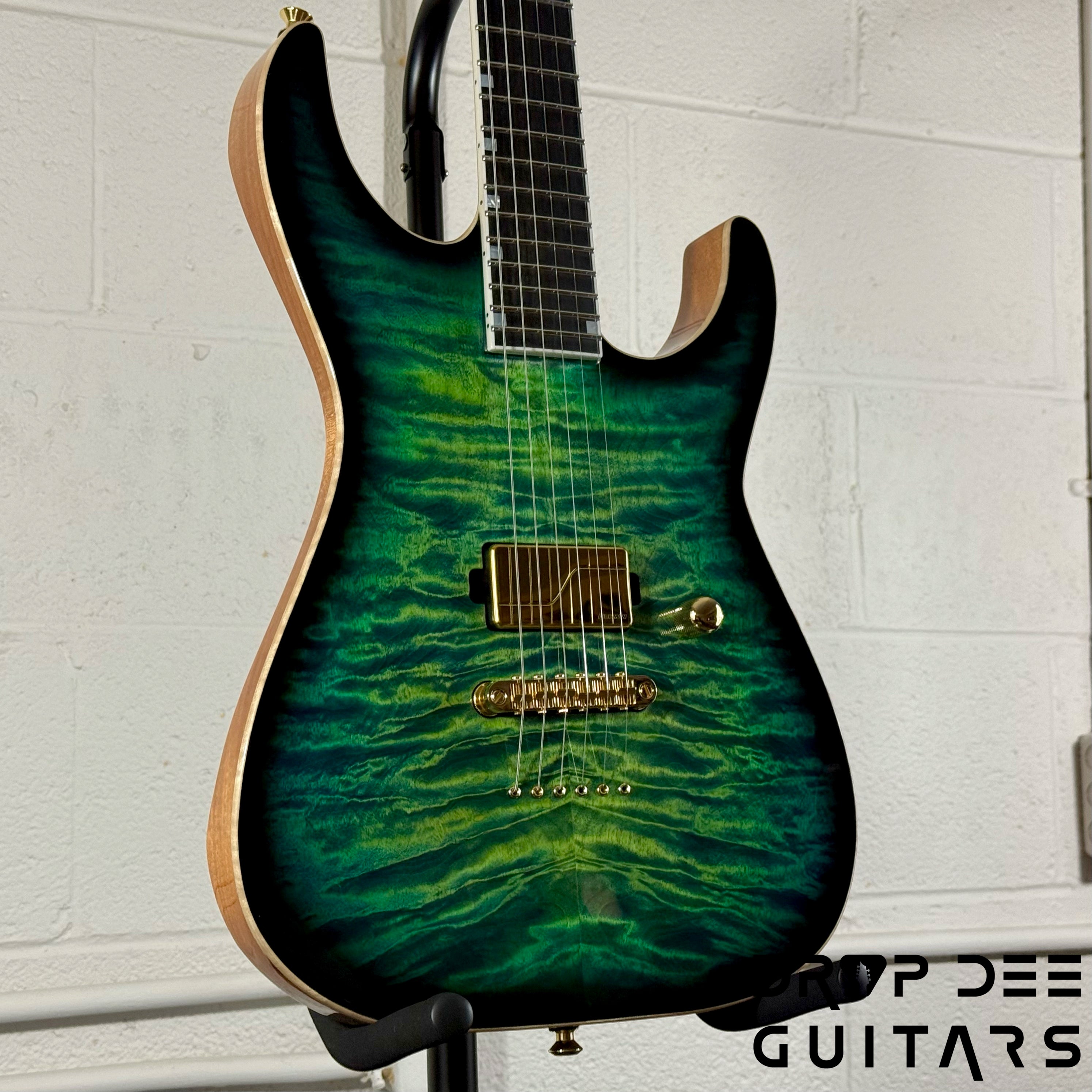 ESP USA M-I NTB NT Electric Guitar w/ Case - Dark Lime Sunburst