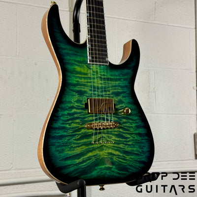ESP USA M-I NTB NT Electric Guitar w/ Case - Dark Lime Sunburst