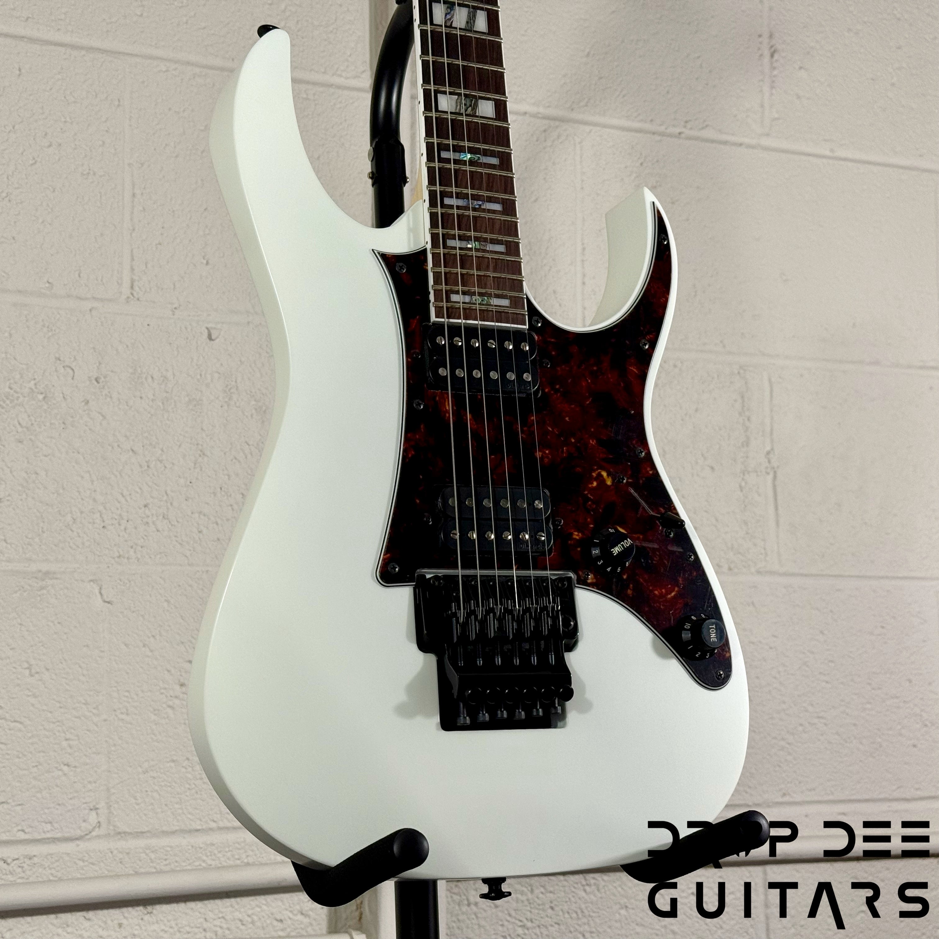 Ibanez Prestige RG653DX Electric Guitar w/ Case - White Flat