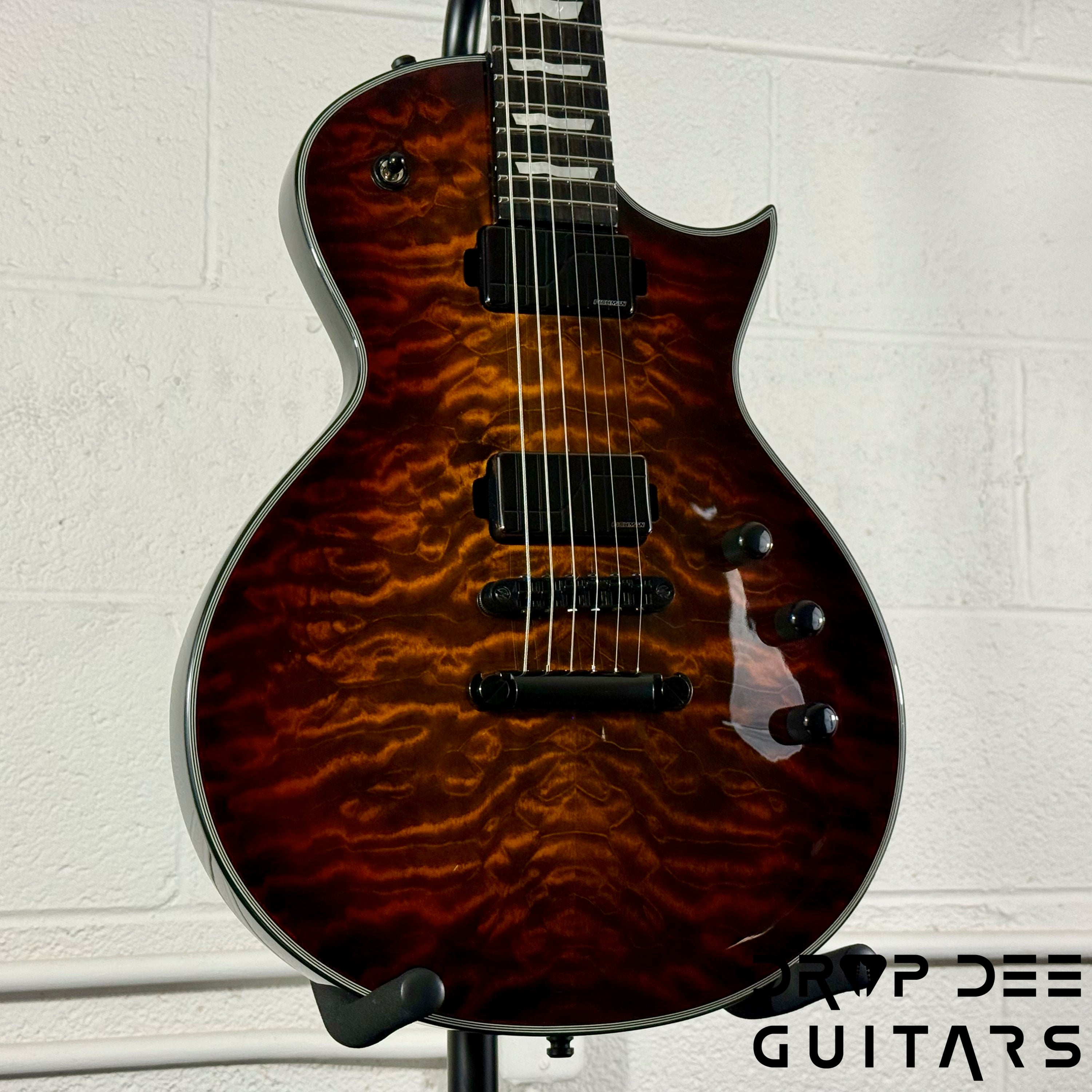 ESP E-II Eclipse QM Electric Guitar/ Case - Tiger Eye Sunburst
