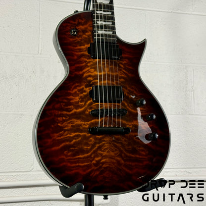 ESP E-II Eclipse QM Electric Guitar/ Case - Tiger Eye Sunburst