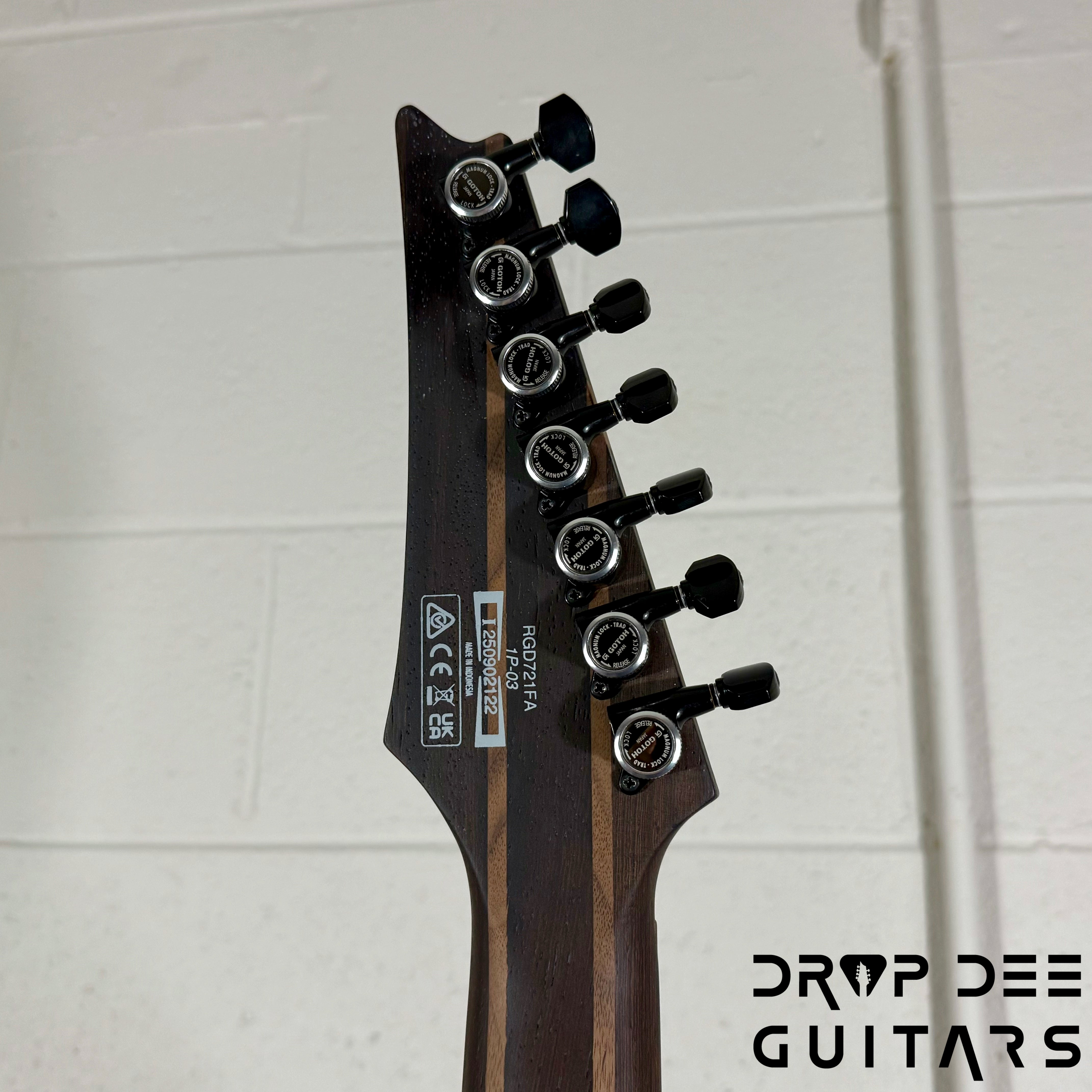 Ibanez Standard RGD721FA Baritone 7-String Electric Guitar - Stained Wine Red Burst Flat