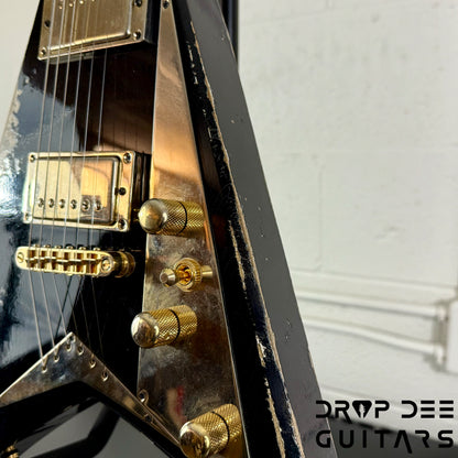 Jackson USA Custom Shop Special Edition Rhoads Electric Guitar w/ Case - Black Nitro Relic (Tour Heavy Relic)