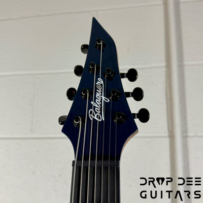 Balaguer Select Series Diablo Baritone 7 7-String Electric Guitar w/ Bag - Gloss Metallic Blueberry